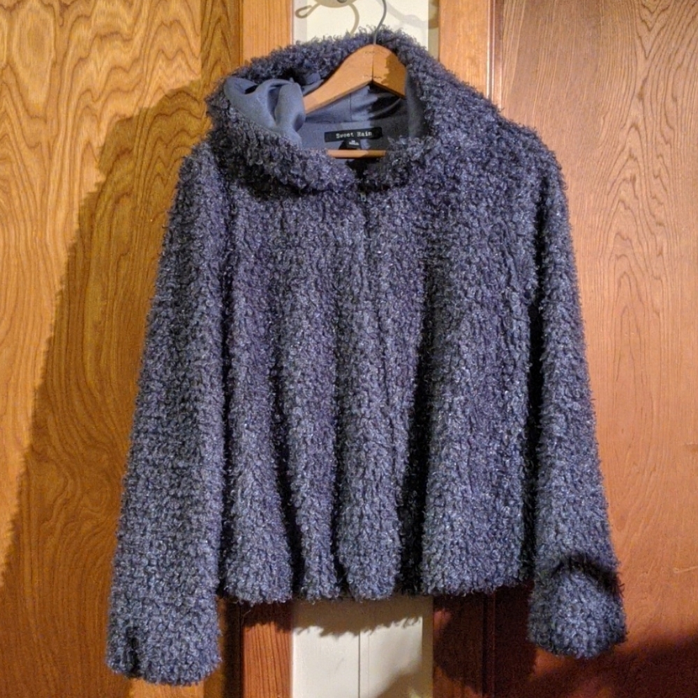 Super soft plush zip up hoodie in Lavender
